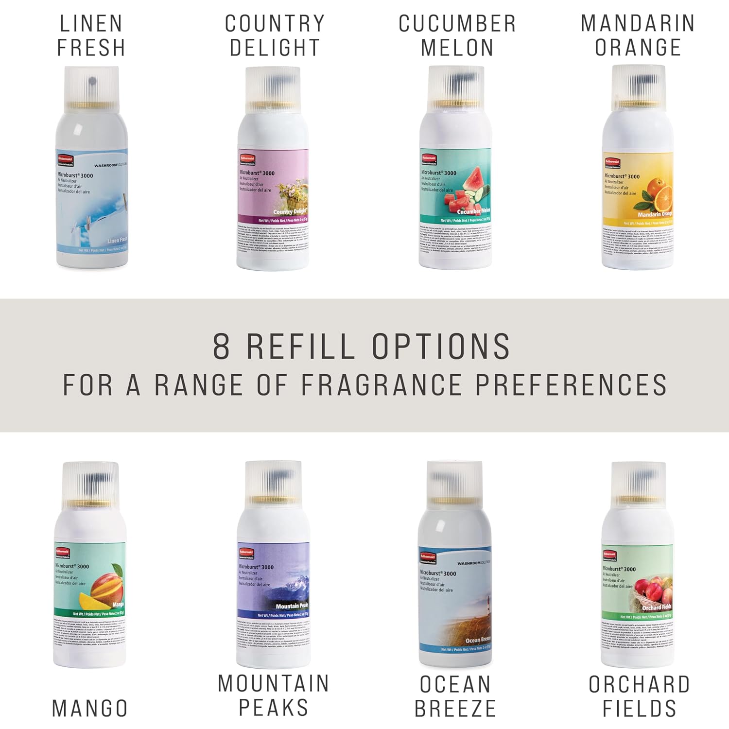 Rubbermaid Commercial Products Microburst Automated Odor-Controlling Aerosol Air Care System, MB3000 Dispenser, White, for Restaurants/Hotels/Schools/Airports/Offices