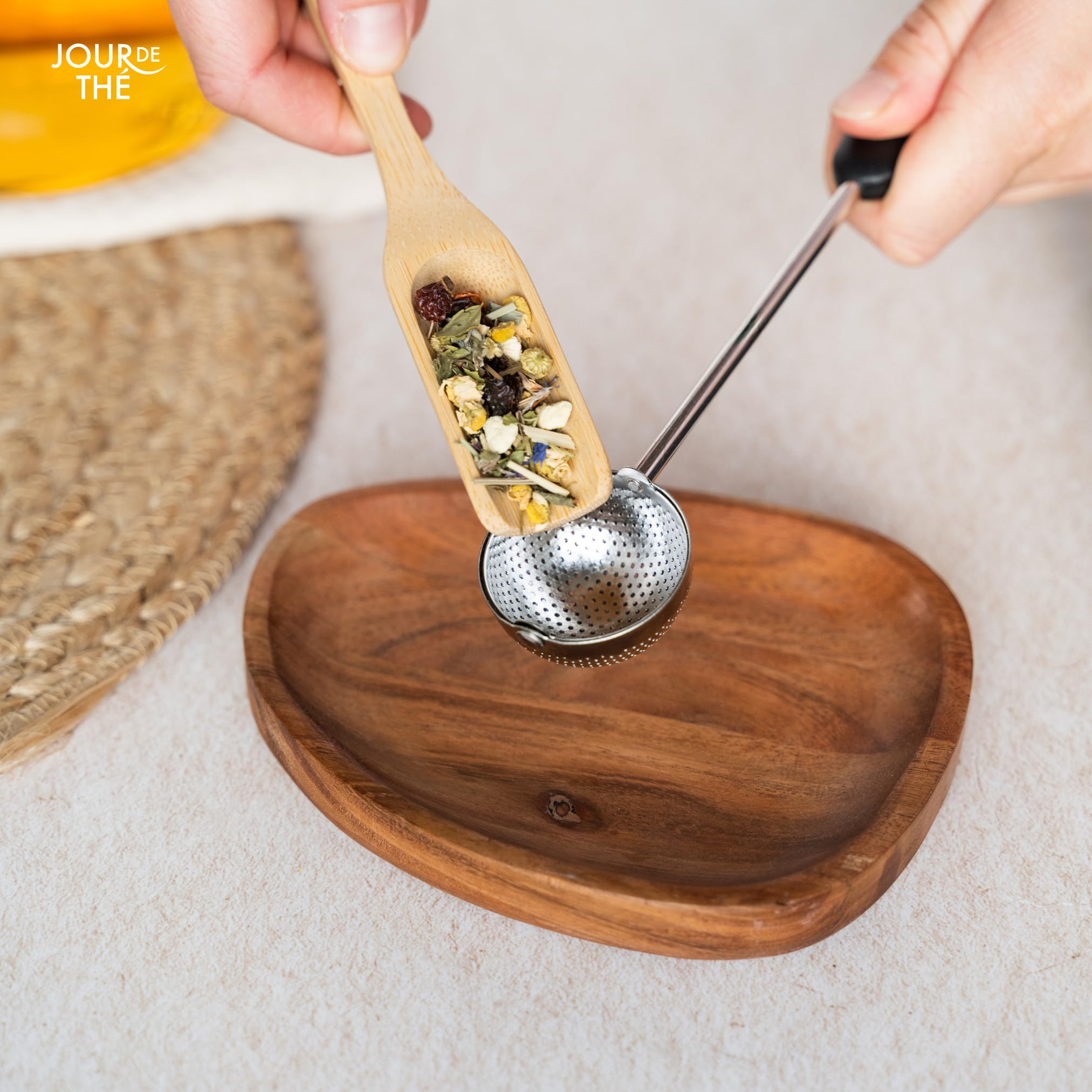 Juego de 2 cucharas de té de bambú | Cucharas dosificadoras de bambú prácticas y duraderas, ideales para té, café, matcha, especias y sal