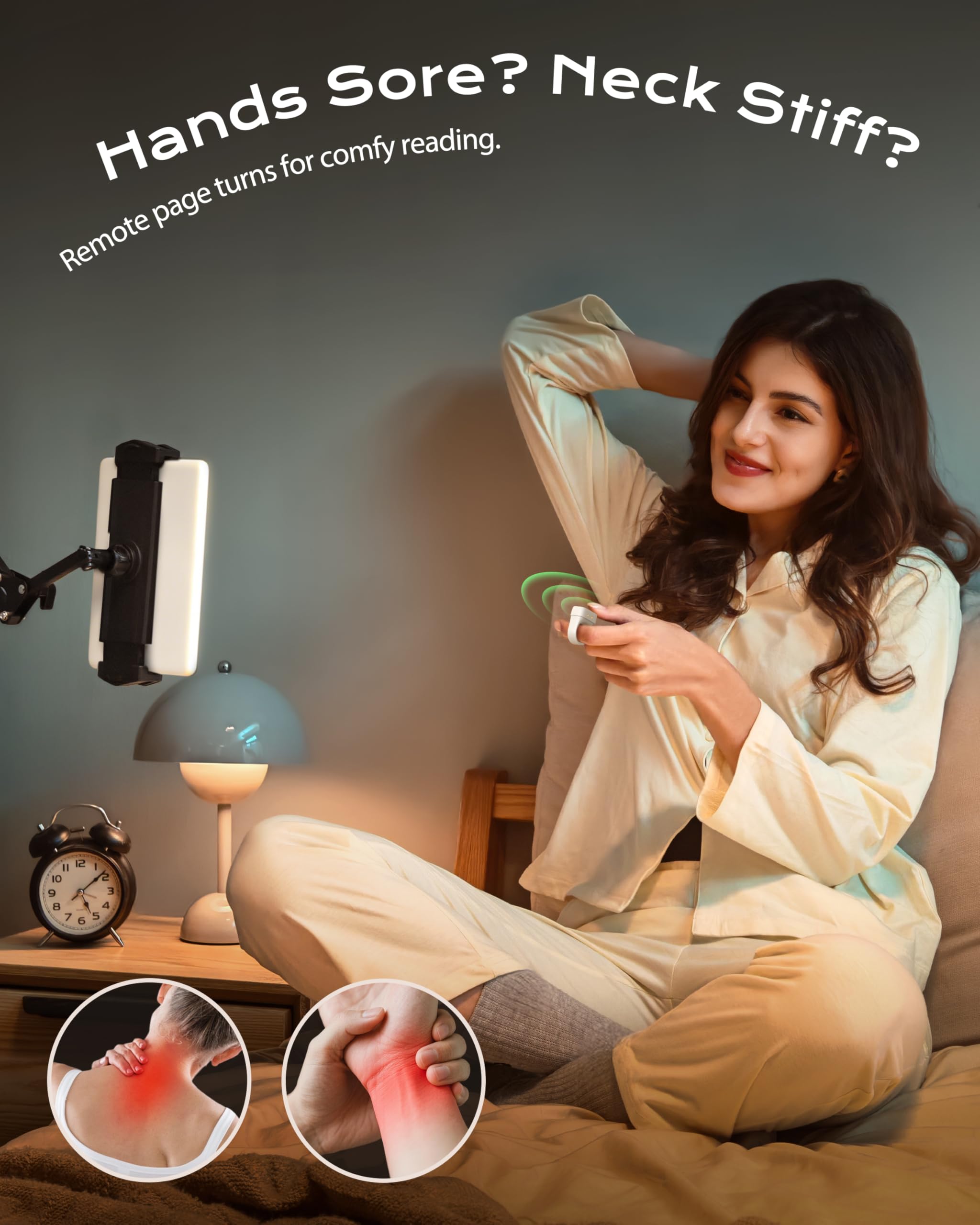 Télécommande Stouchi pour Kobo, Tourne-Page sans Pince avec Boîtier de Charge, Mains Libres Compatible Clara BW/Libra Colour/Clara Colour/Elipsa 2E/Clara 2E/Libra 2/Sage - Blanc - 3