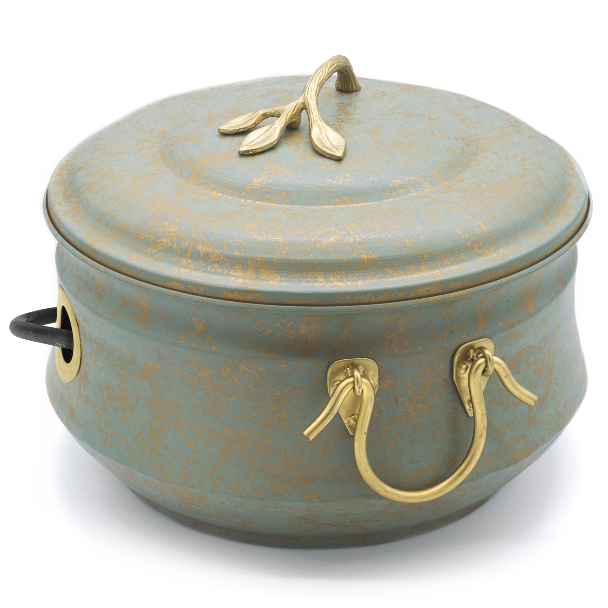 Good Directions Sedona Hose Pot with Lid, Brass Accents, Holds up to 100-Feet of Hose
