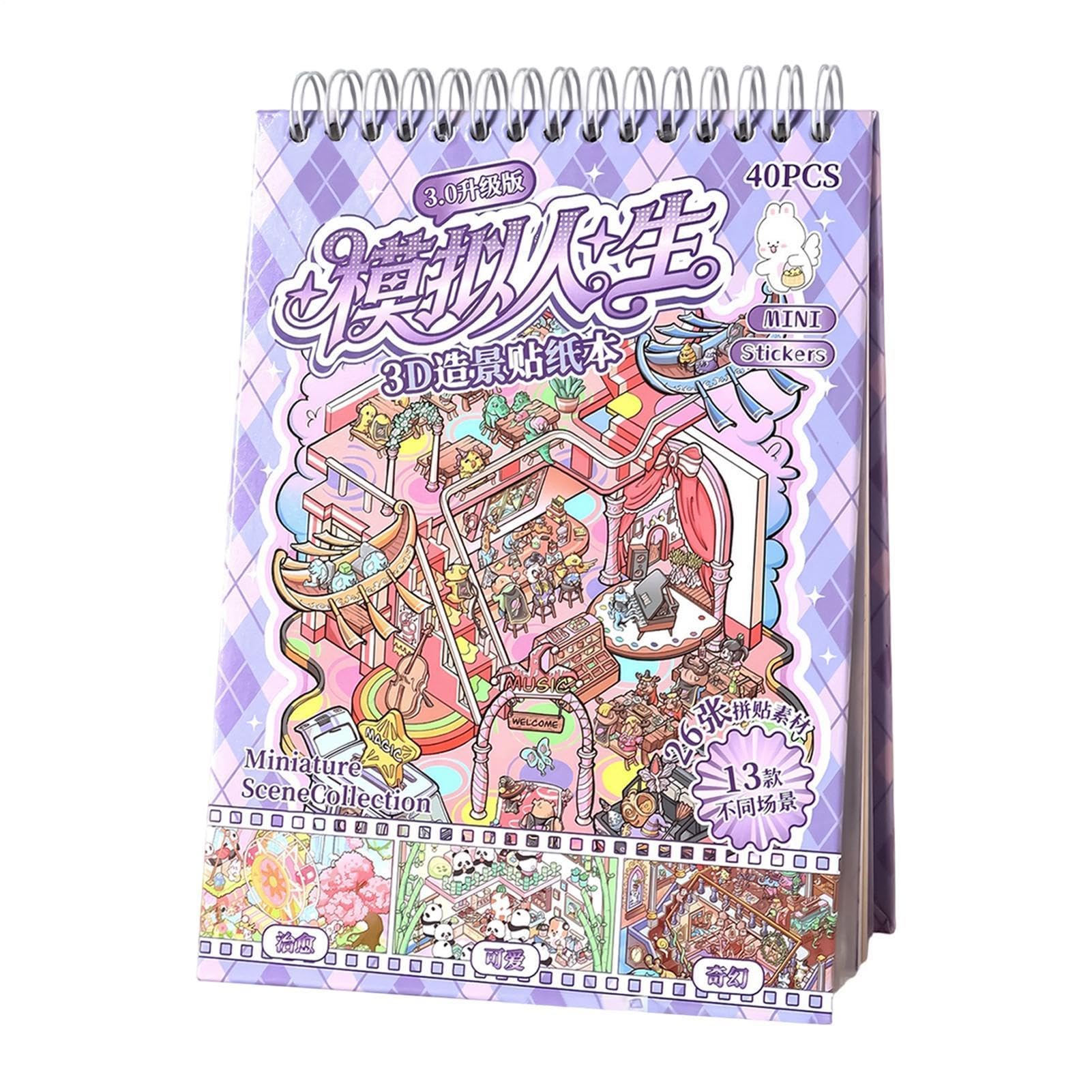 Autocollants DIY de maisons miniatures, cadeau créatif pour garçons et filles