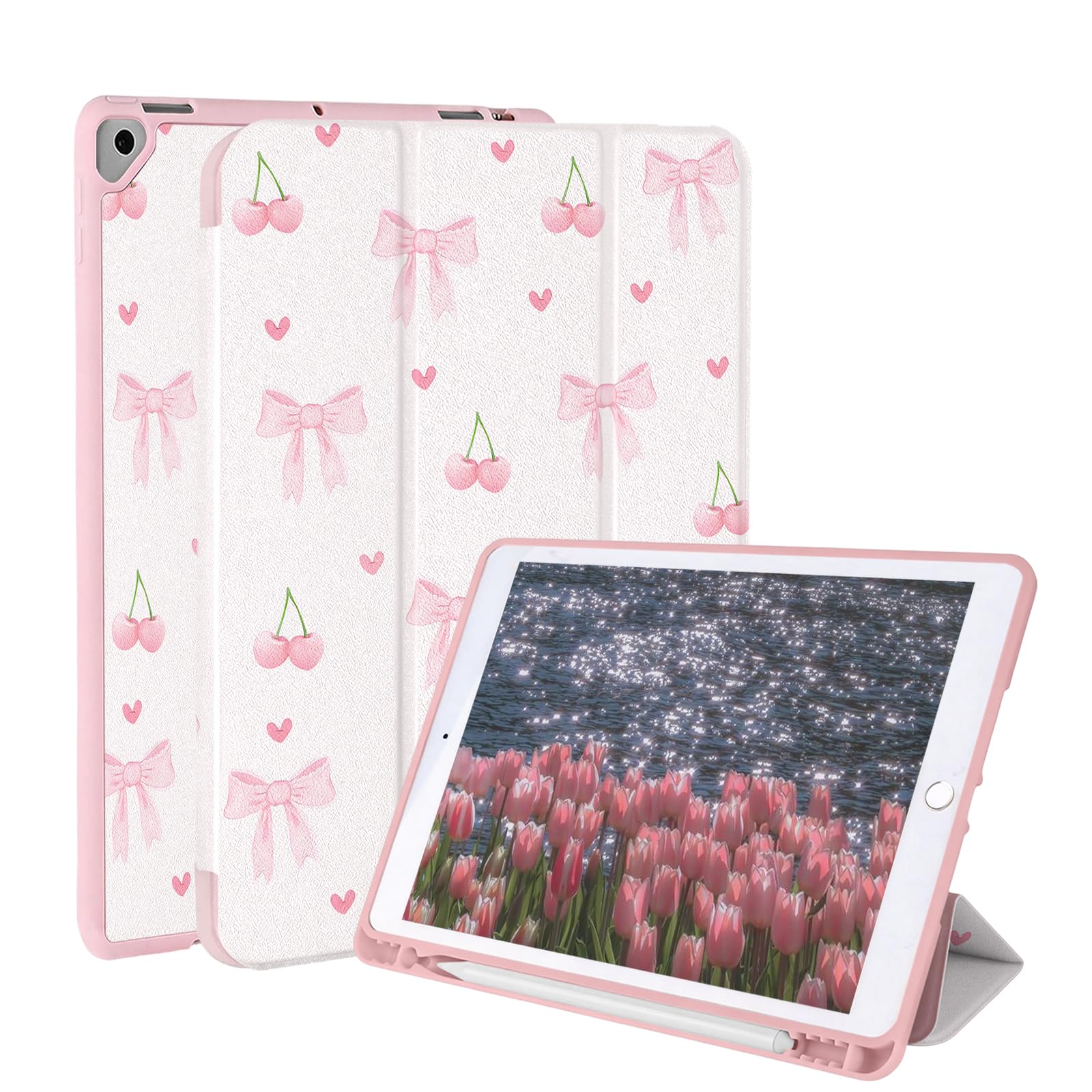 Custodia Con Fiore E Stand Per IPad 6ª/7ª/8ª/9ª Gen E Mini 7.9/8.3, Antiurto E Smart Cover
