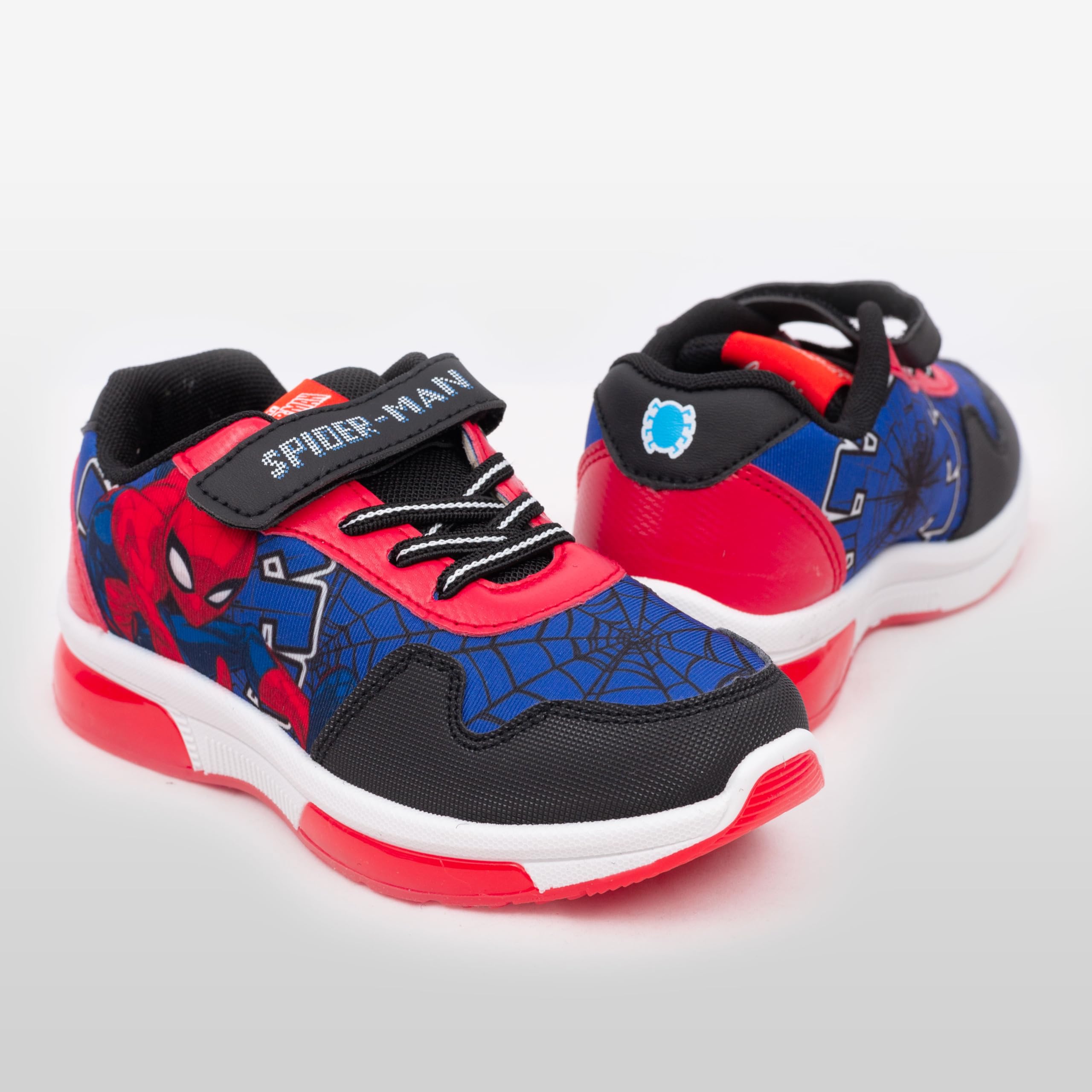 Marvel Spiderman - Bambino - Scarpe Sneakers Scarpe da Ginnastica con Luci LED - Prodotto Originale con Licenza Ufficiale [6765 Blu/Nero LED - 30]