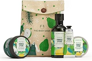 Sponsored Ad - The Body Shop Kindness & Pears Essentials Gift Set, Festive Skincare Treats, Vegan, Pear, Fruity, 4 Items
