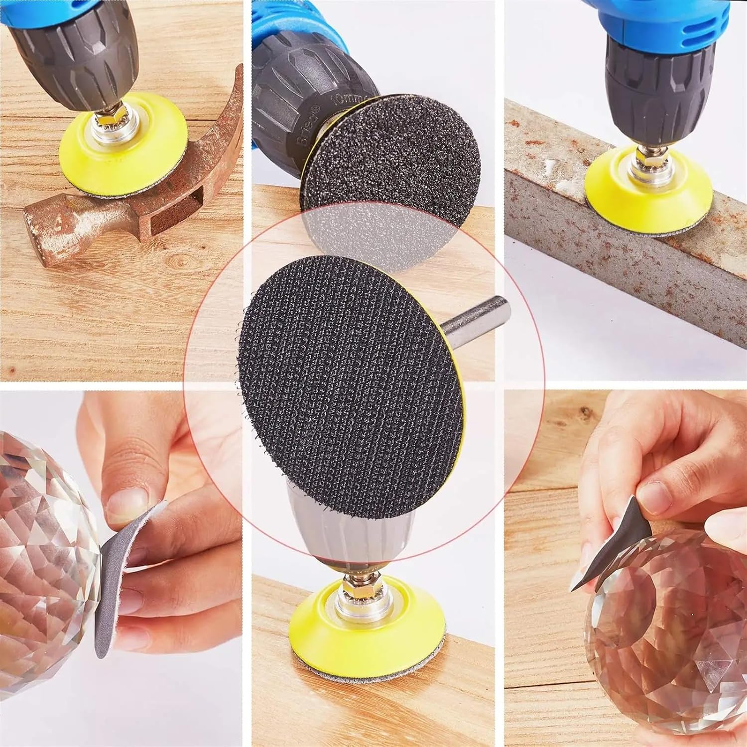 128 Pcs/Set 3 Inch Sandpaper Grit 60-10000 Wet Dry Sanding Disc with Backer Plate Sponge Polishing Pad