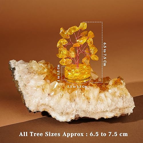 Miniatura 62 de Árbol de la vida de cristal curativo de 7 chakras, árboles bonsái hechos a mano para energía positiva, dinero y buena suerte, árbol para decoración