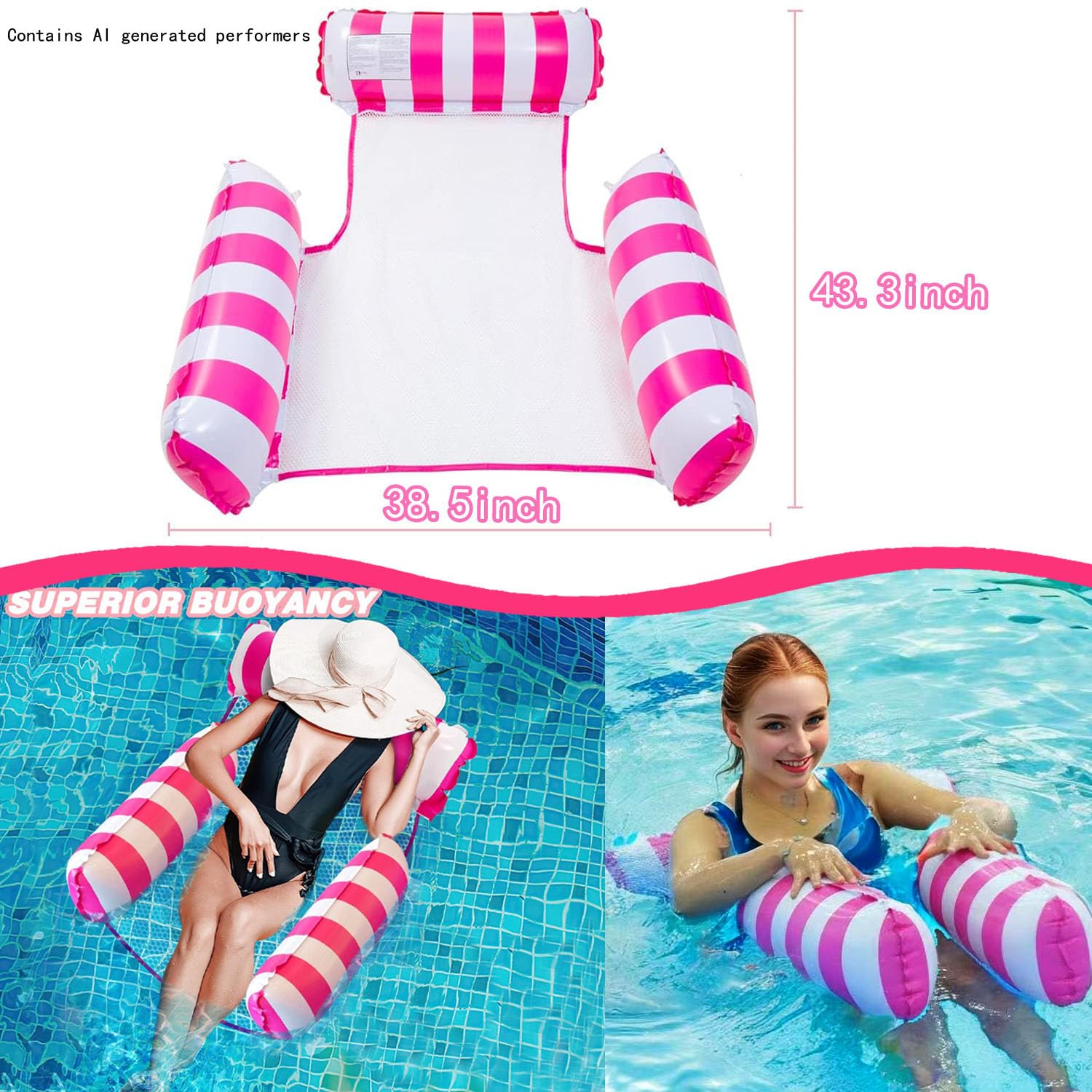 Photo 1 of 2-Pack Inflatable Water Lounge Chairs