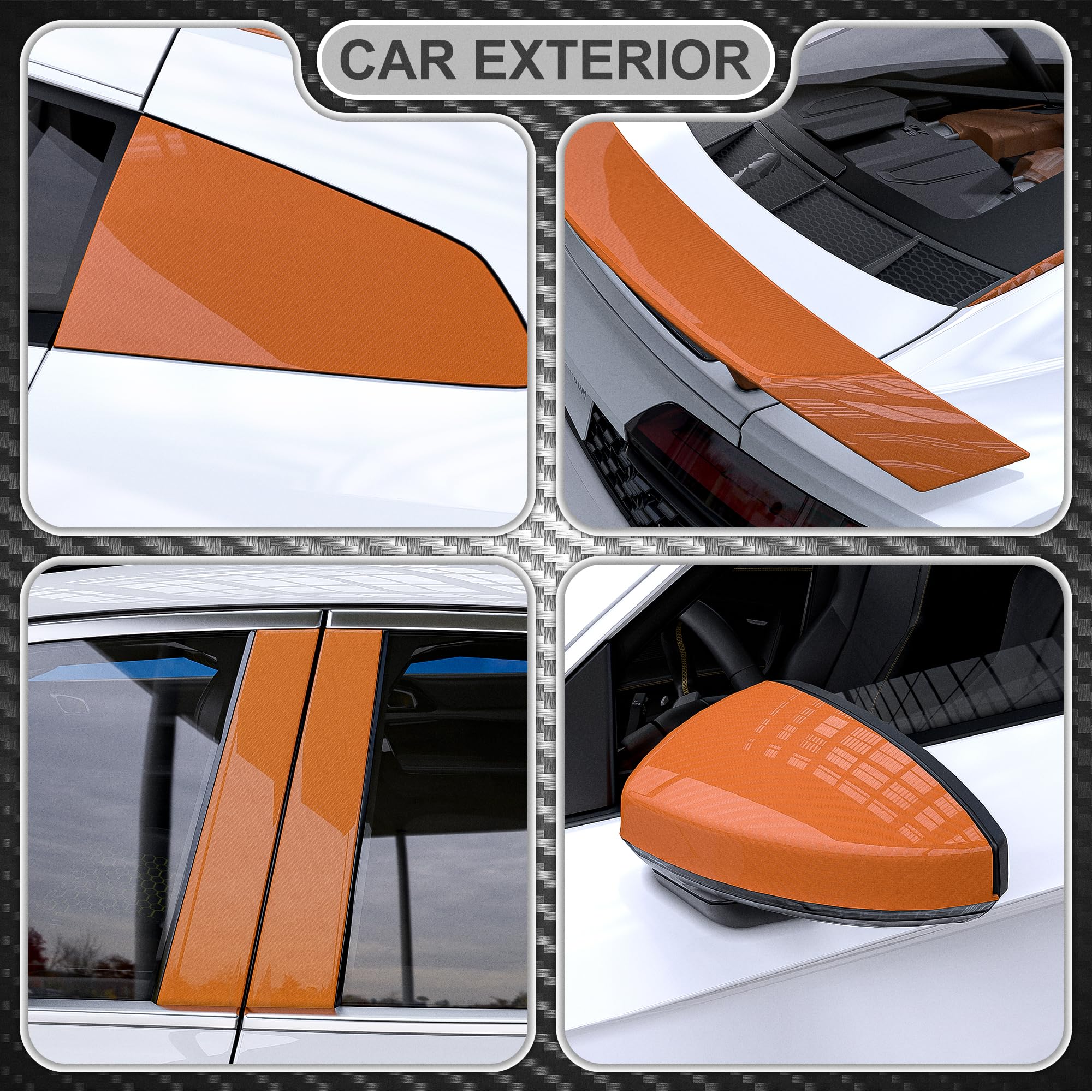 Snapklik.com : Lypumso 6D Carbon Fiber Vinyl Wrap Roll, Glossy Car Wrap ...