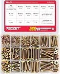 588PCS M6 M8 M10 Grade 8.8 Heavy Duty Bolts and Nuts Flat & Lock Washers Assortment Kit Includes 13 Most Common Sizes