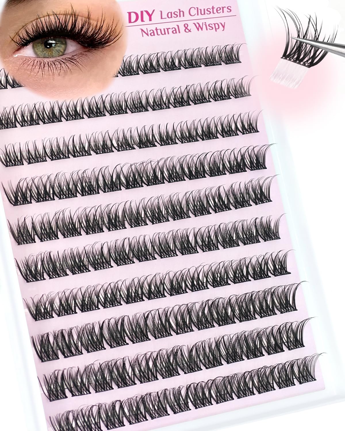 Photo 1 of **FACTORY SEALED** SLSXNL Self Adhesive Eyelashes Natural Self Adhesive Lash Clusters 10-14MM Preglued Eyelashes Clusters Wispy No Glue Lashes 120pcs