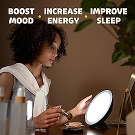 Circadian Optics Lampu Bright Light Therapy Desk Lamp | As Seen On Shark Tank | Ultra Powerful 10,000 LUX Brightness | 5500K Color Mimics Noon Day Sun | Improve Your Mood, Sleep, Energy & Focus