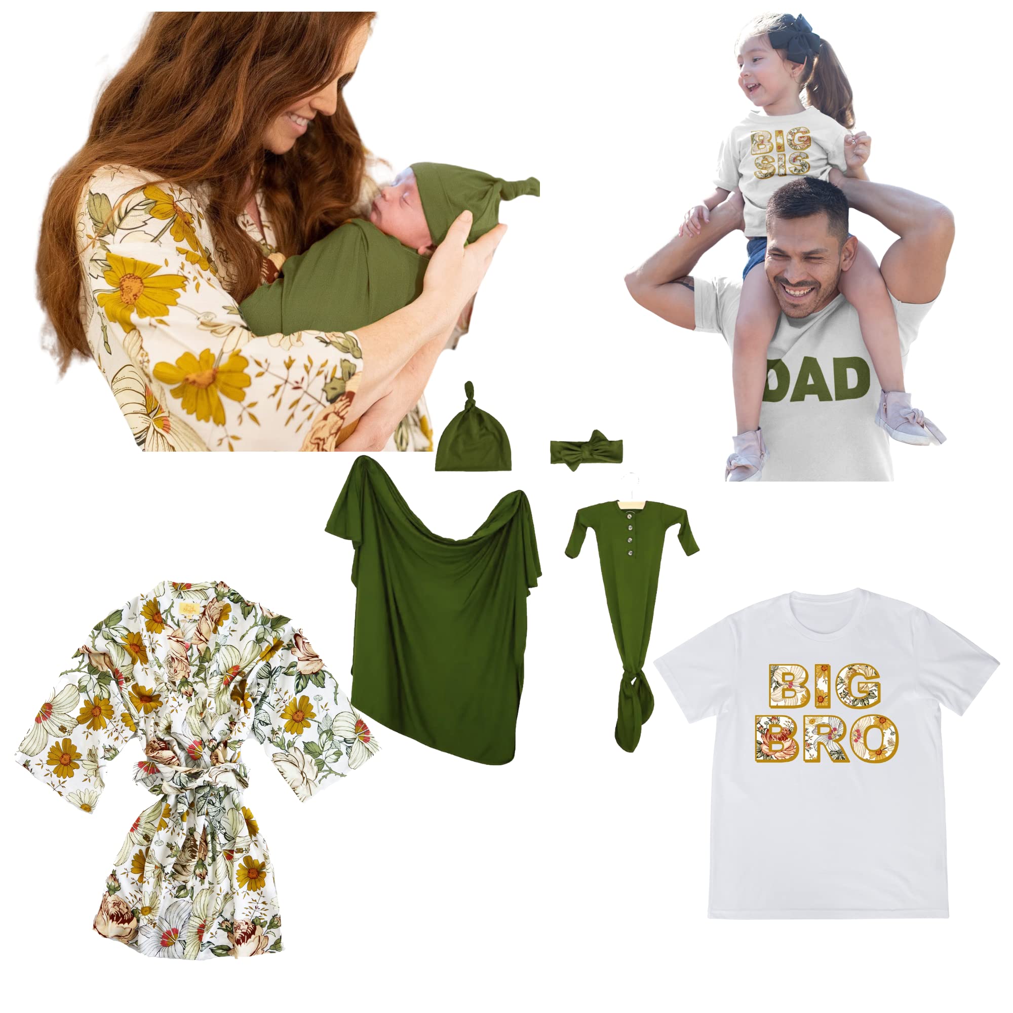 Solid Green Swaddle and Hat Set for Baby Boy Or Girl - Gender Neutral Newborn Blanket and Hat Set Soft and Stretchy