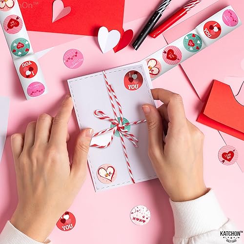 Miniatura 4 de KatchOn, Lindas calcomanías de San Valentín para niños, 500 unidades, 1.5 pulgadas, calcomanías de feliz día de San Valentín para niños, calcomanías