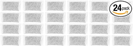 Nispira Replacement Activated Charcoal Water Filter Sachets Compatible with Megahome and Other Countertop Water Distiller, 24 packs