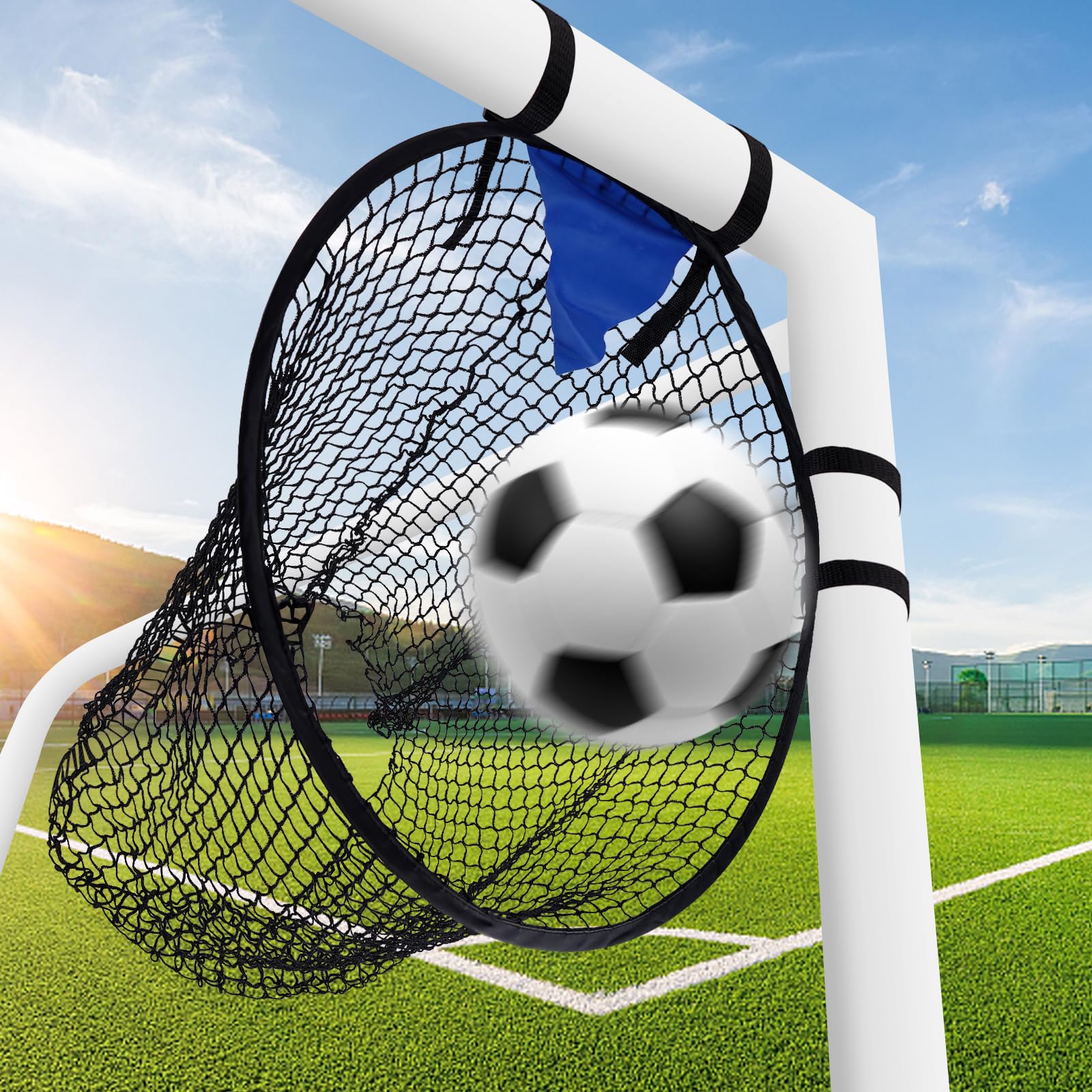 Lot De 2 Filets De But De Football - 45x60 Cm - Cible D'entraînement Pour Précision De Tir - Accessoire But, Fixation Par Sangles
