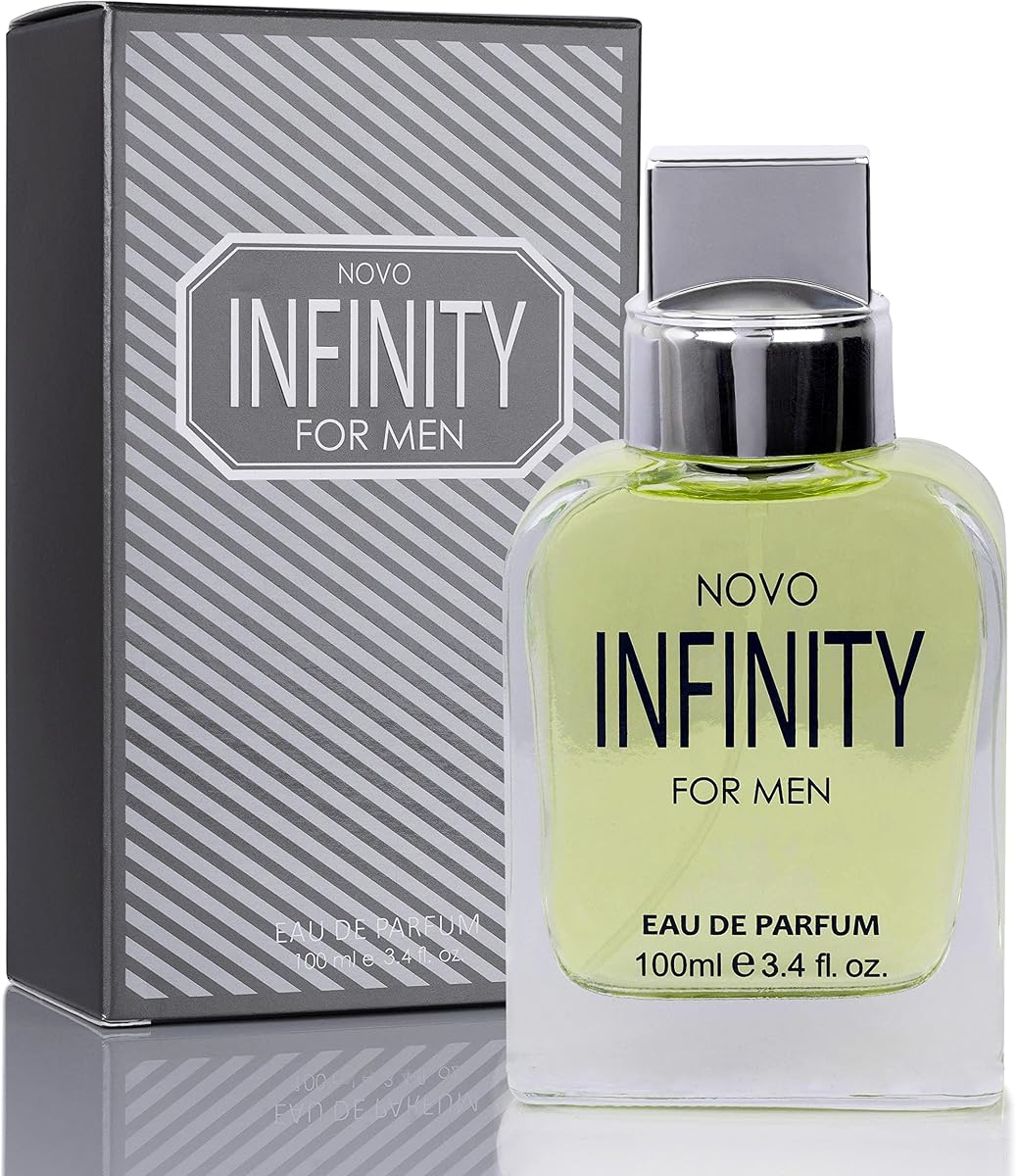 Novo Infinity for Men- 3.4 Fluid Ounce Eau De Parfum Spray for Men - Refreshing Citrusy & Floral Top Notes Smell Fresh All Day Long Lovely Gift Occasions