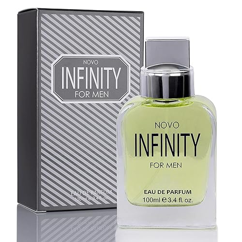 NovoGlow Novo Infinity - Eau De Parfum Spray para hombres de 3.4 onzas líquidas - Notas superiores refrescantes cítricas y florales huelen fresco