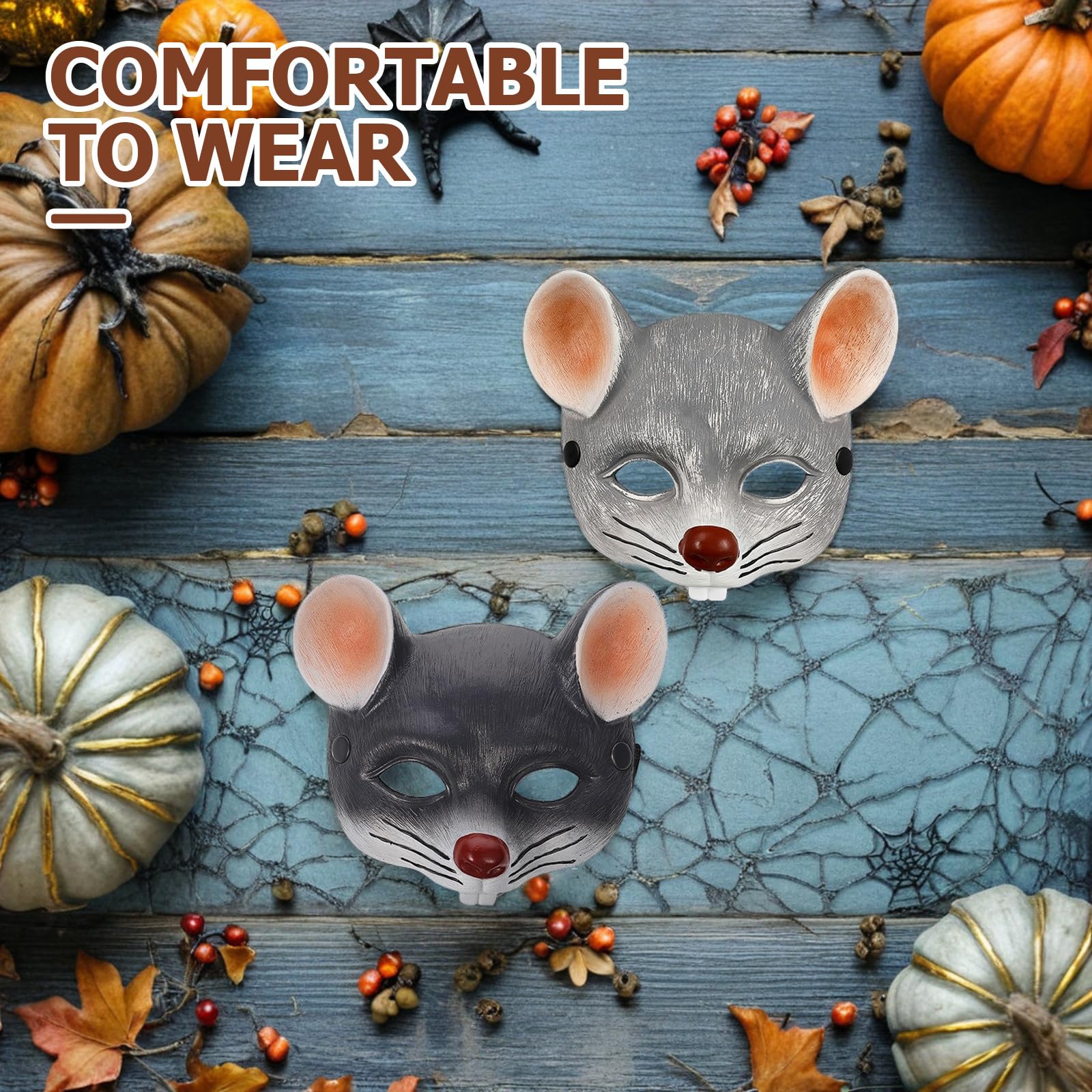 Toddmomy 2 maschere da topo realistiche per costumi di Halloween, Natale, Carnevale, cosplay, animali, per adulti e bambini