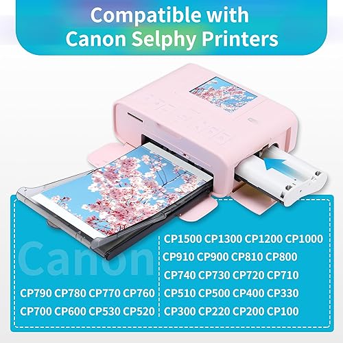 Miniatura 3 de Wonfoucs Paquete de 2 tintas y papel fotográfico compatibles con Canon Selphy KP-108IN KP108, incluye 6 tóneres + (4 x 6) 216 hojas de papel para