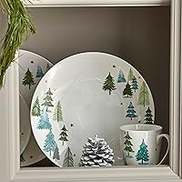Vista 5 de Lenox 880068 Balsam Lane 4-Piece Dinner Plate Set(Green), Christmas Drinkware, Holiday Hosting