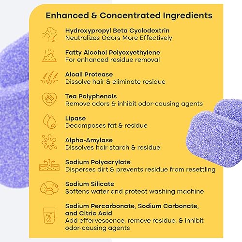 Miniatura 7 de Tabletas limpiadoras para lavadora Ultra - Fórmula 40% más fuerte: diseñadas para dueños de mascotas, elimina residuos, suciedad y olores