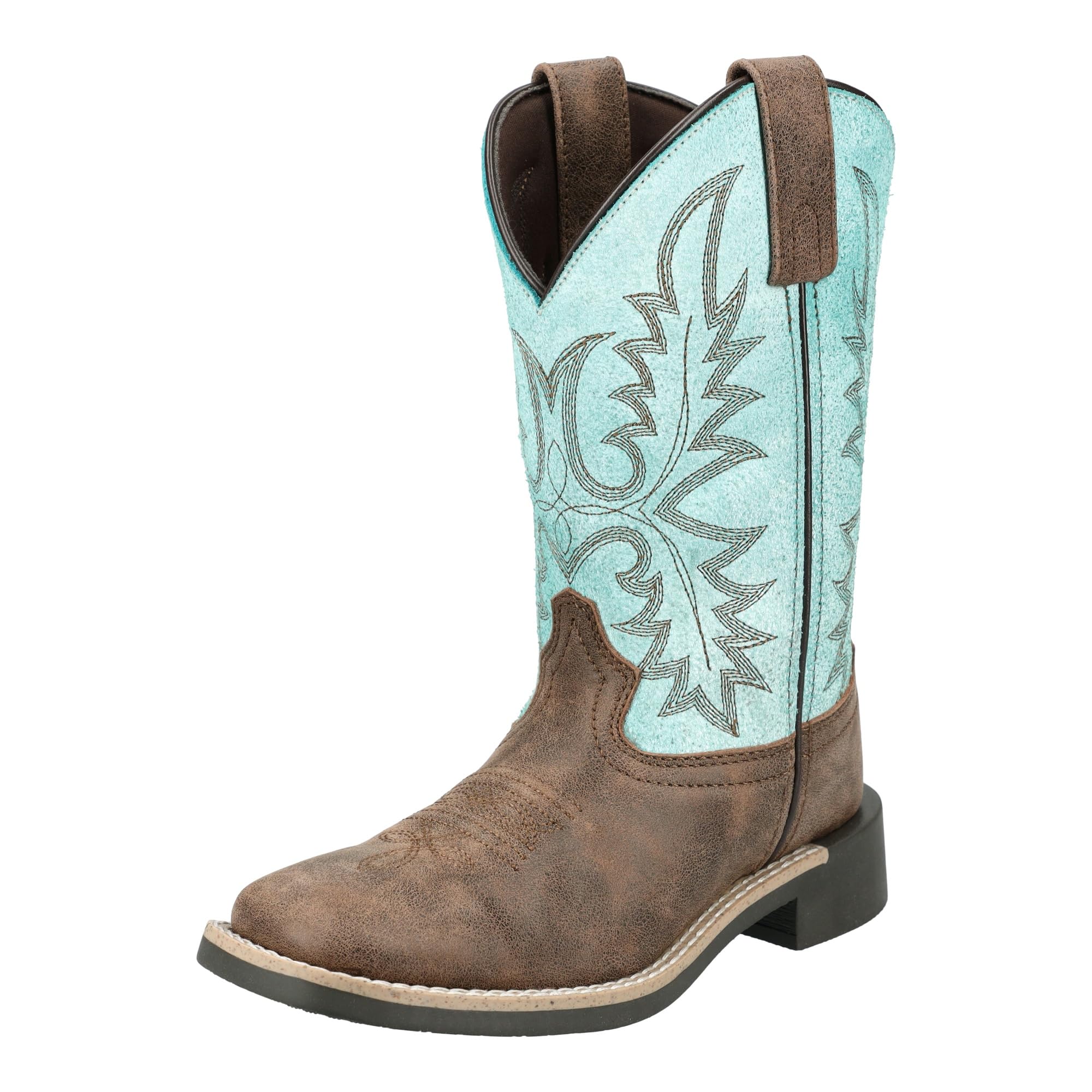 Smoky Mountain Western Boots Girls Distress Brown Turquoise 3408C