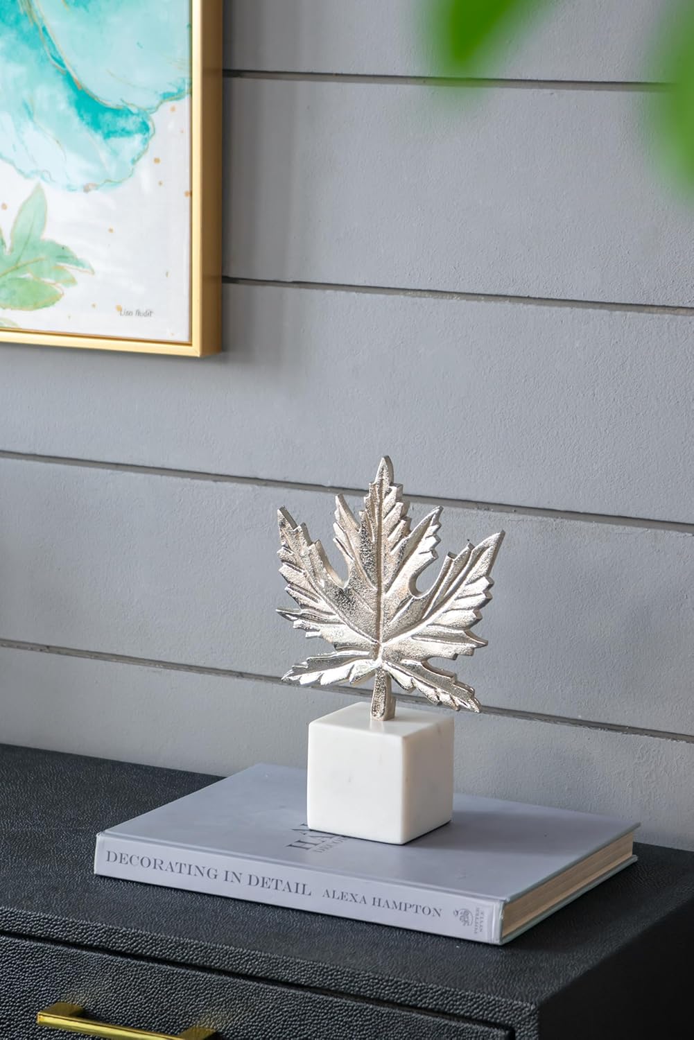Aluminum Leaf on Marble Base – 7x3x10.5