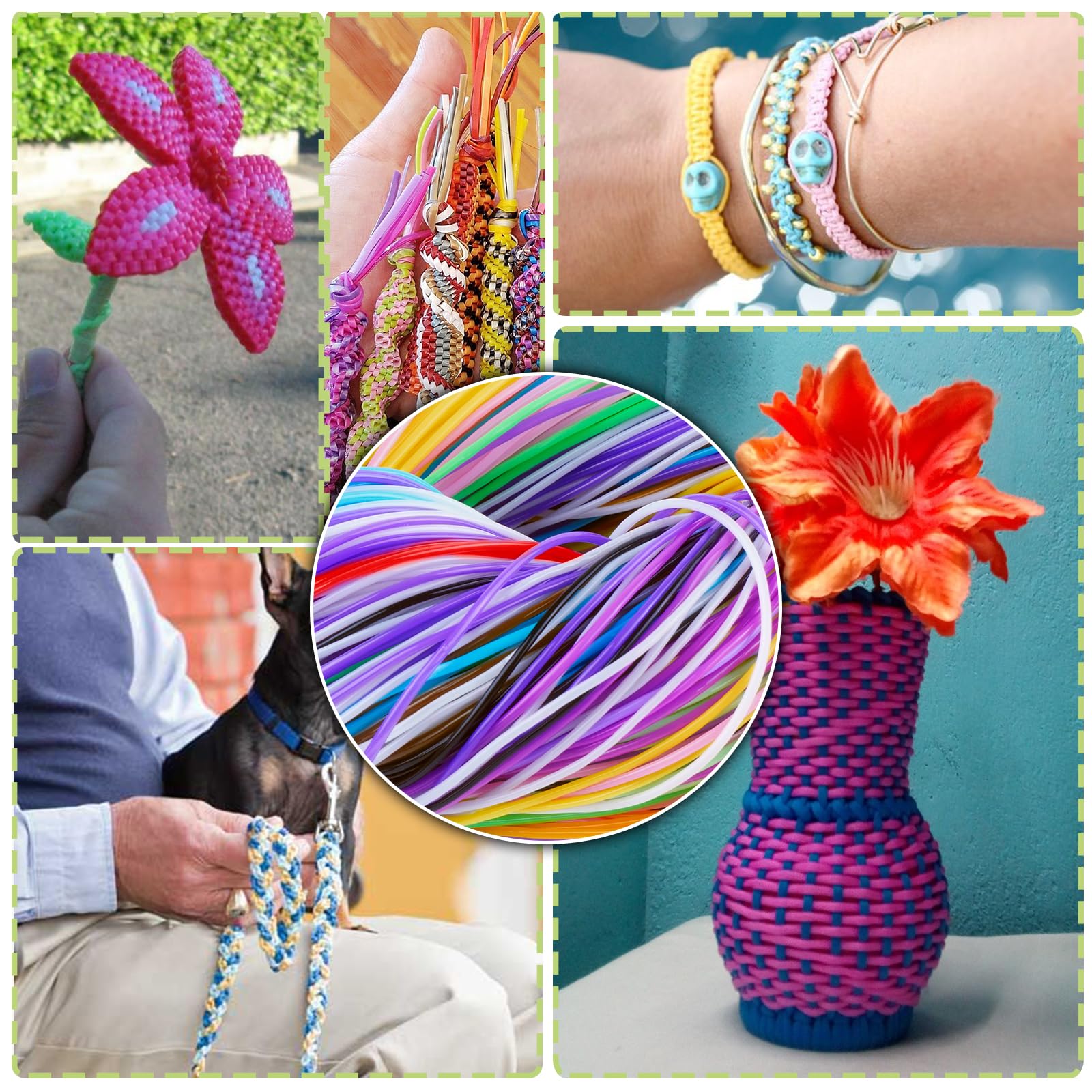 VORHOT 200 Piezas Scoubidou Hilo Plastico, Scooby Doo Pulseras 20 Colores, Scooby Doo Hilos con Llavero y Gancho, Hilos Pulseras Scooby Doo para Hacer Pulseras, Collares, Llaveros