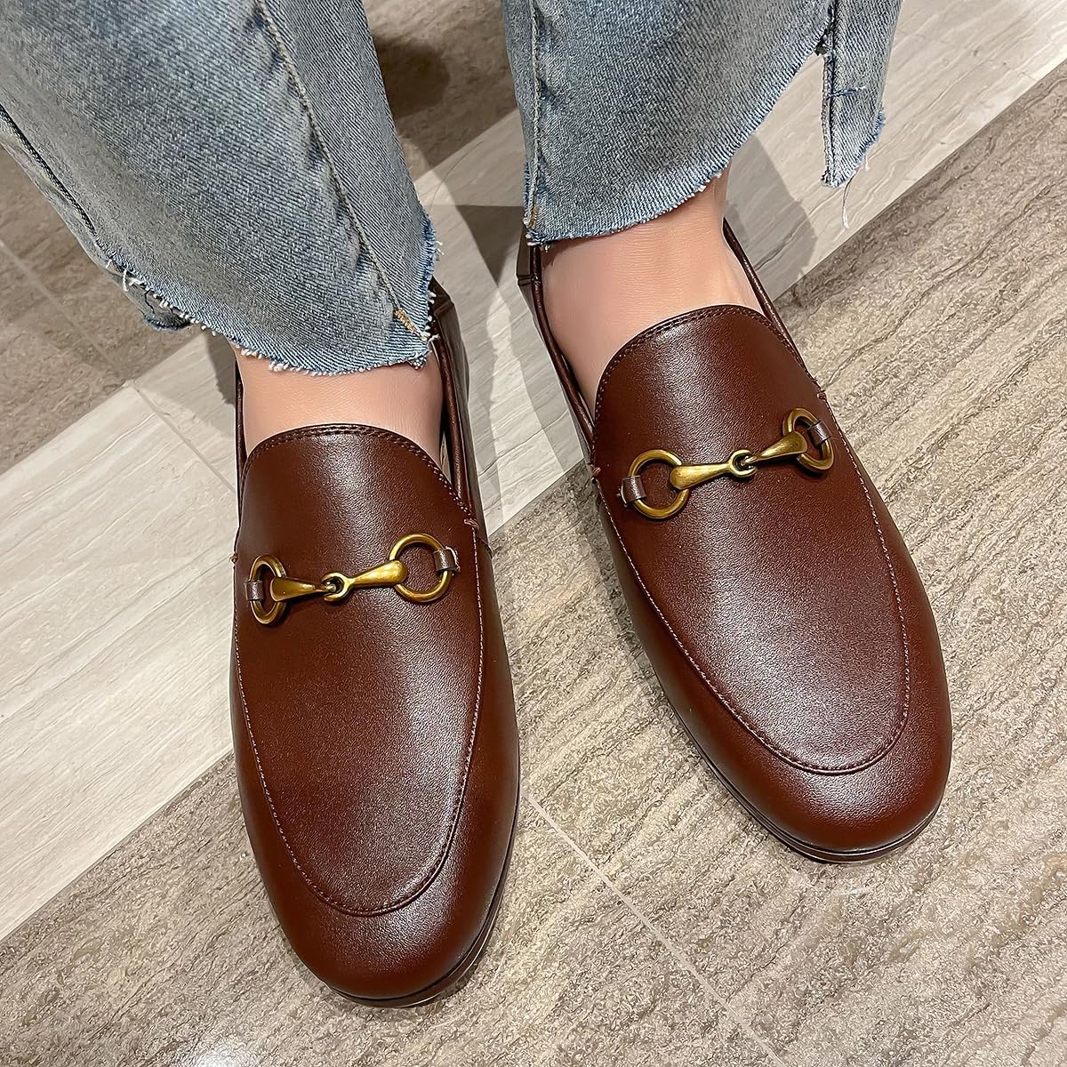 Vertundy Loafers for Womens Low Heel Flats Loafers - Image 3