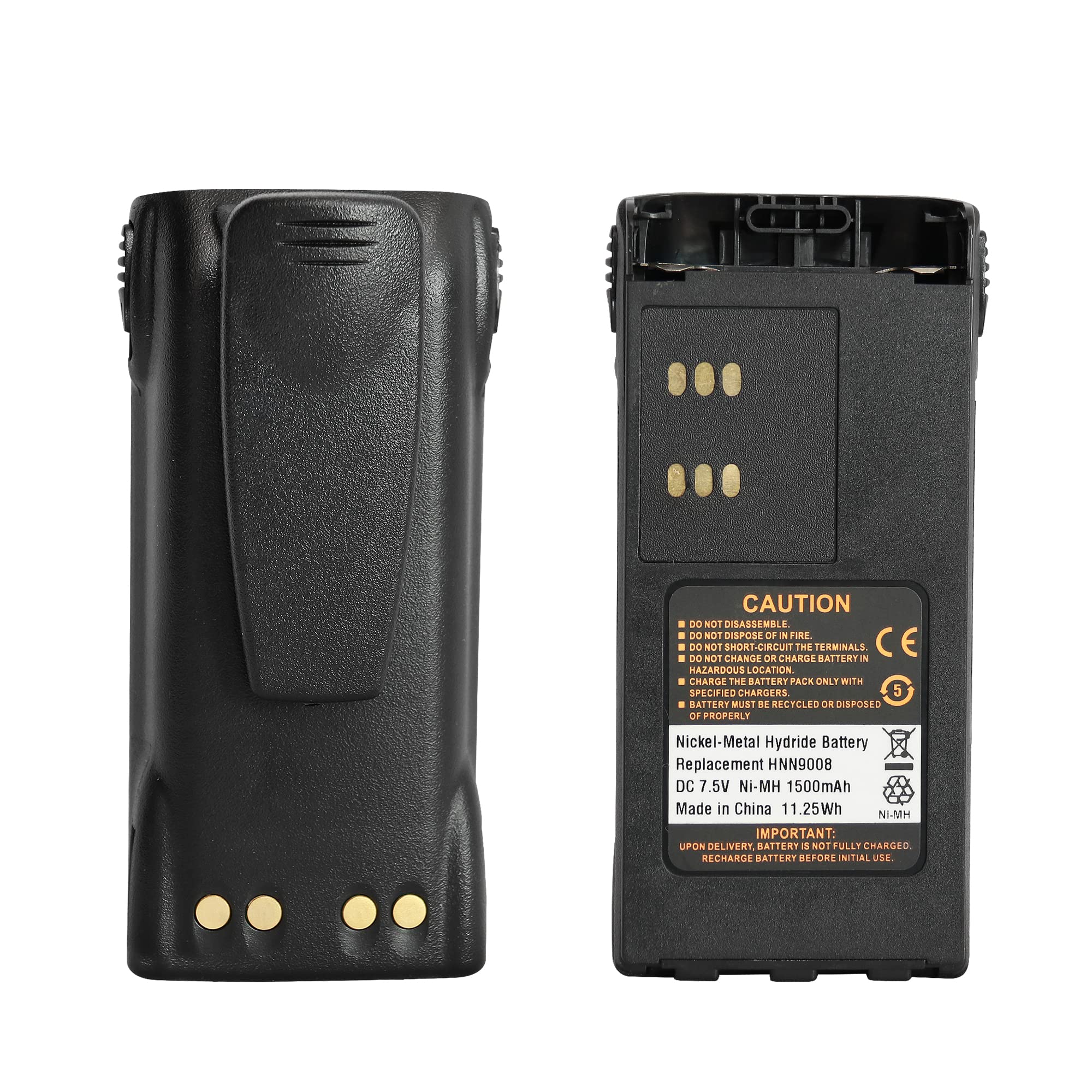 Replacement Battery for HT750/HT1250/GP328/GP338 Two-Way Radios | 7.2V 1500mAh Ni-MH Battery Pack Compatible with HT1225, GP320, PR860, MTX850 & More | Models HNN9008A/HNN9009A