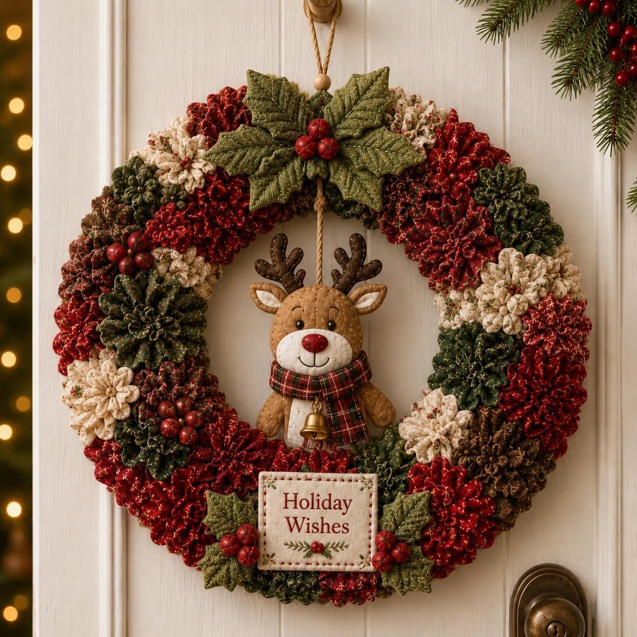 3D Fabric Poke Wreath DIY Kit, Christmas Wreath DIY Kit for Adults (D), 1 - Image 8