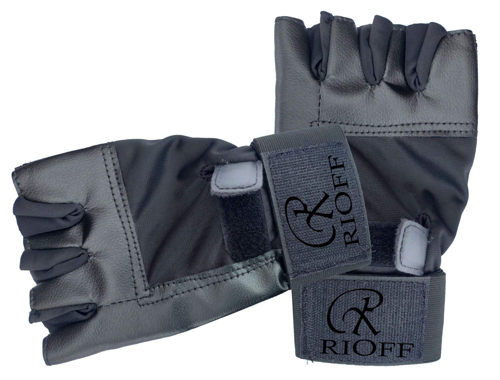 Rioff ® Sports Leather Gym Gloves for Men with Wrist Support Band for WeightLifting and Exercise Black Color (B08P1JGPX3) Amazon Price History, Amazon Price Tracker