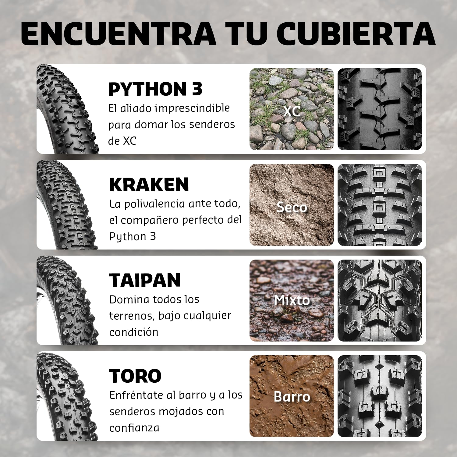 Hutchinson - TAIPAN XC - Cubierta MTB para Todos los Terrenos - Ligereza y Agarre - Varillas Flexibles - Negro - Tubeless Ready