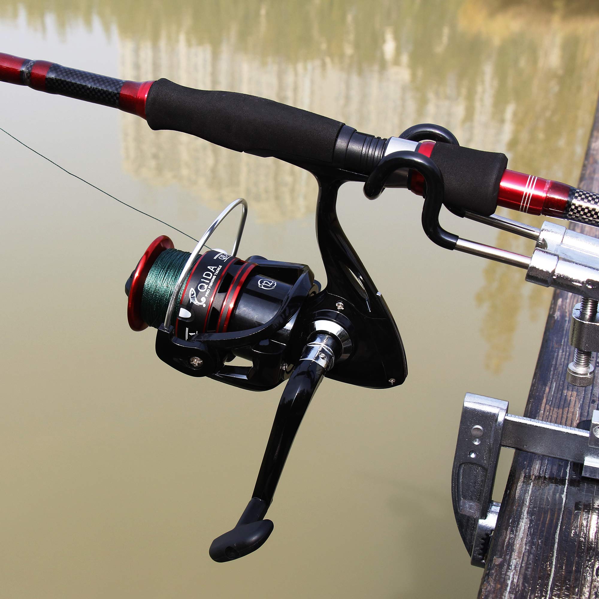 Canne à pêche télescopique et Moulinet en Fibre de Carbone Portable pour pêche en mer Profonde avec moulinets rotatifs pour Le Voyage（with Operation Instruction）