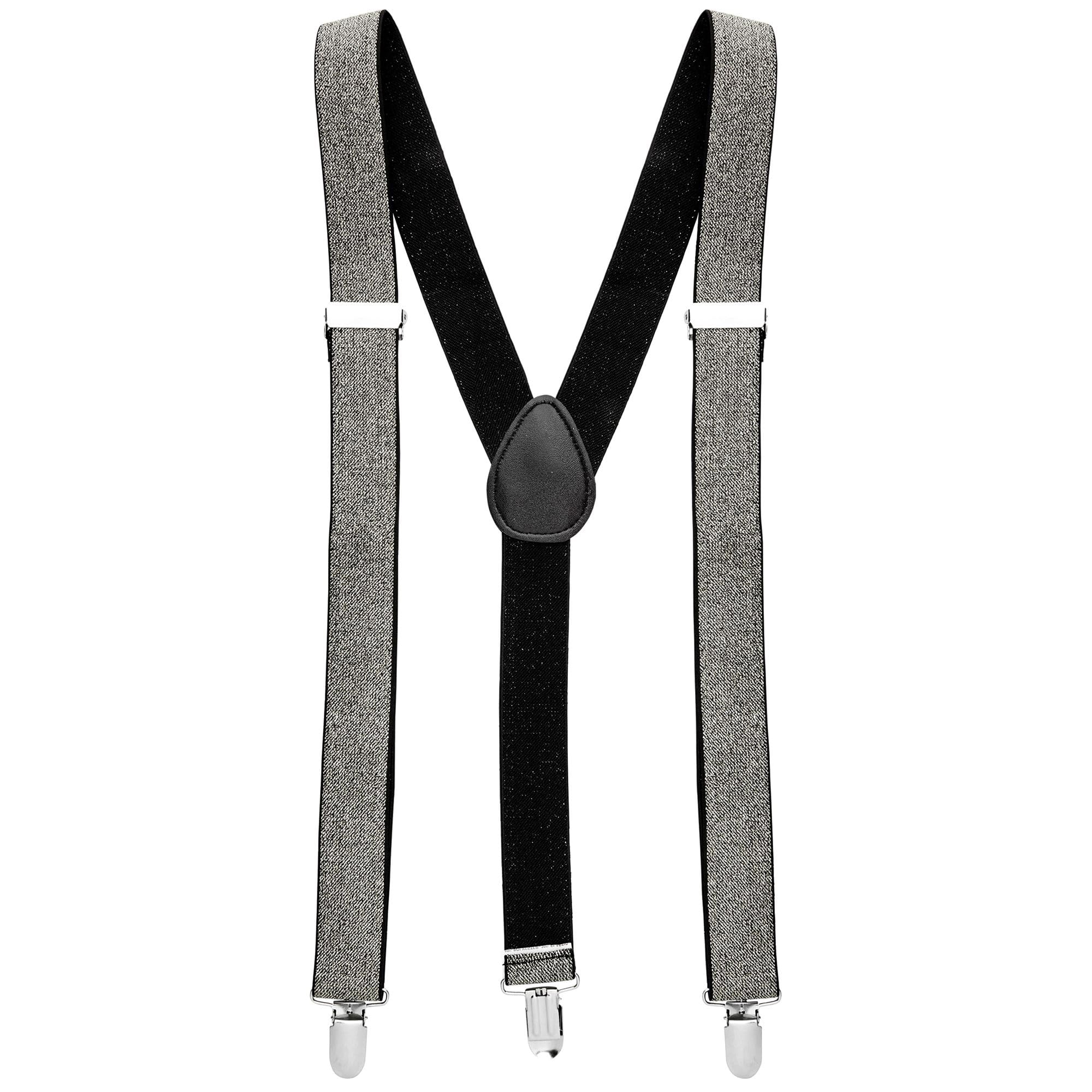 Braces - Silver Lurex Accessory for Fancy Dress