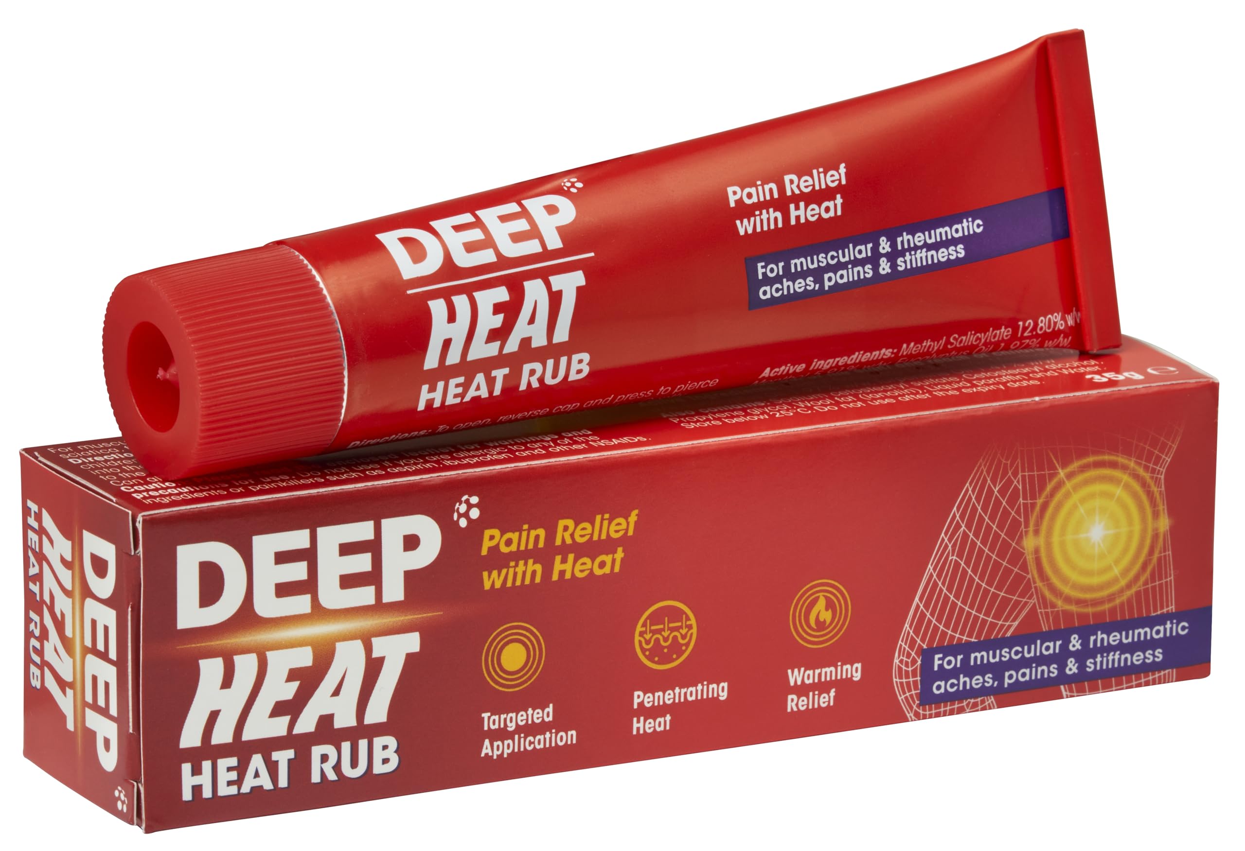 Deep Heat Heat Rub, For Muscular & Rheumatic Aches, Pain and Stiffness, 35g (Pack of 1)