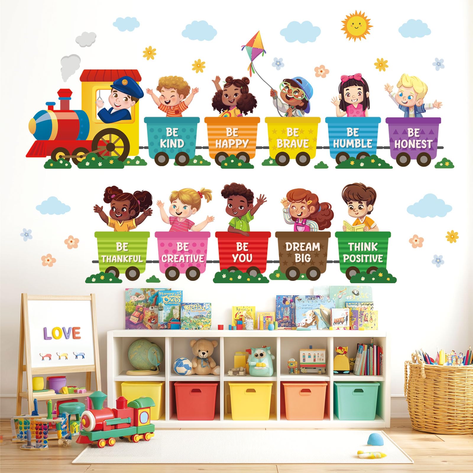 DECOWALL Positive Quotes Train Wall Stickers Peel & Stick Removable Wall Decals for Kids’ Bedroom, Living Room, Nursery - Image 3