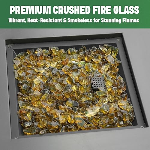 Miniatura 5 de Mr. Fireglass Vidrio de fuego triturado para chimenea natural o propano y paisajismo, ámbar claro de alto brillo de 10 libras