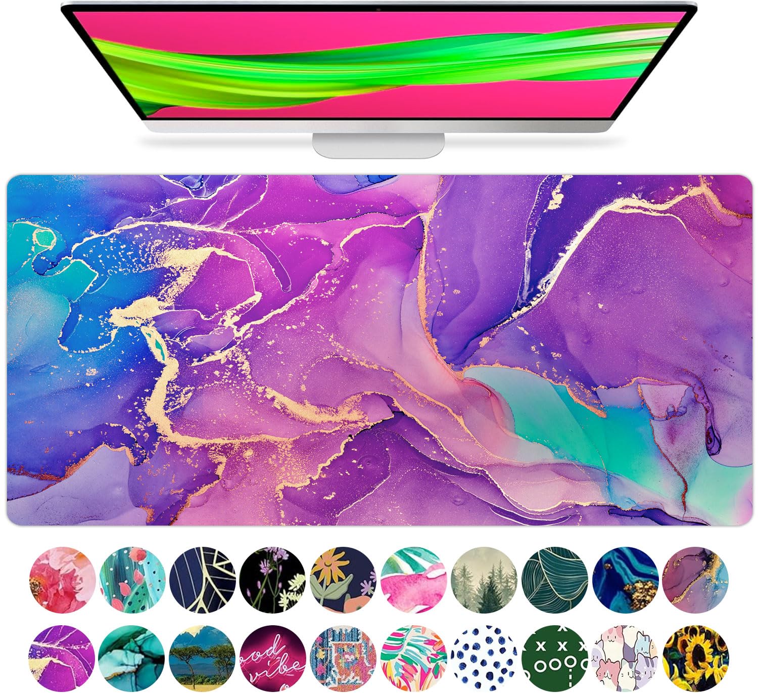 French KOKO Large Mouse Pad Desk Mat Protector Keyboard Pad Desktop Office School Essentials Decor Big Extended Laptop Computer Accessories Pretty