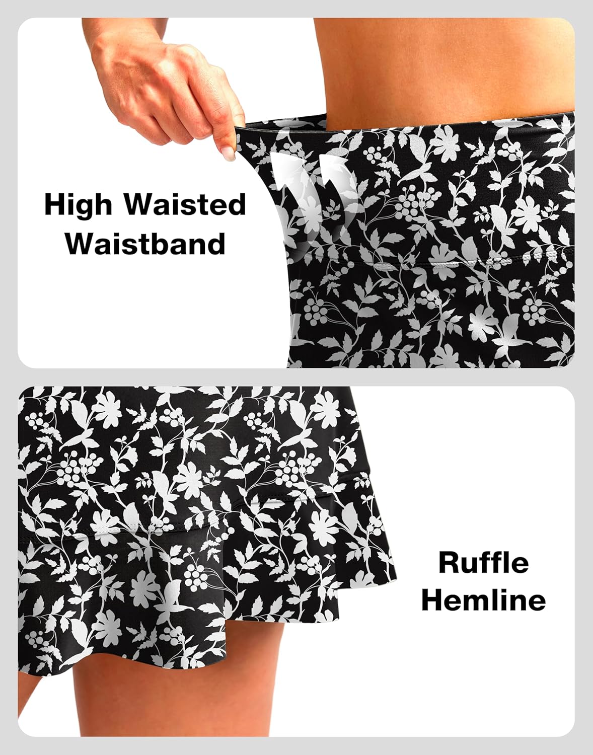 Soothfeel Women's Swim Skirt with Pocket High Waisted Ruffle Tummy Control Tankini Swimsuit Bathing Suit Bottoms - Image 4