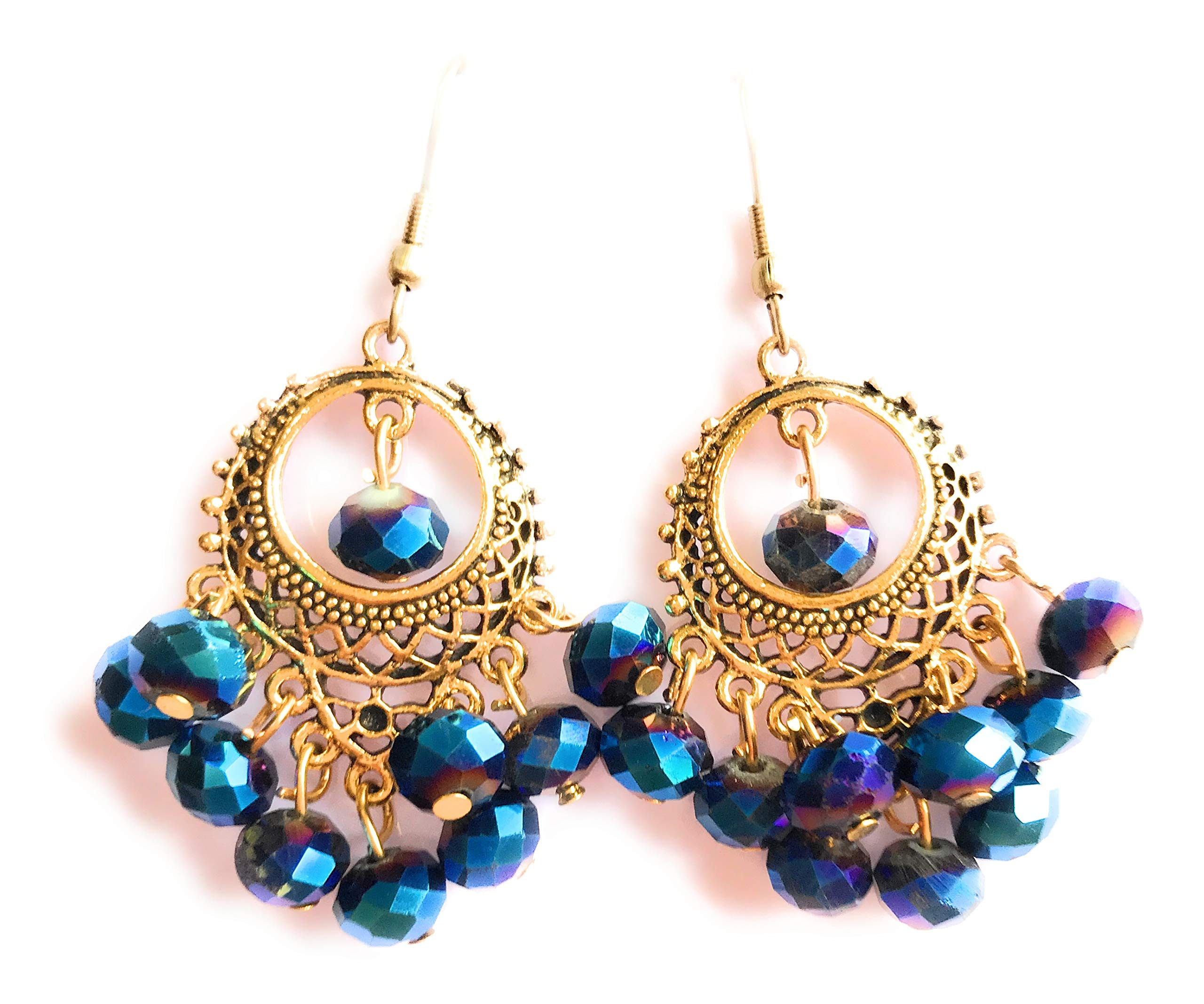 Nonas Metallic blue chandelier drops