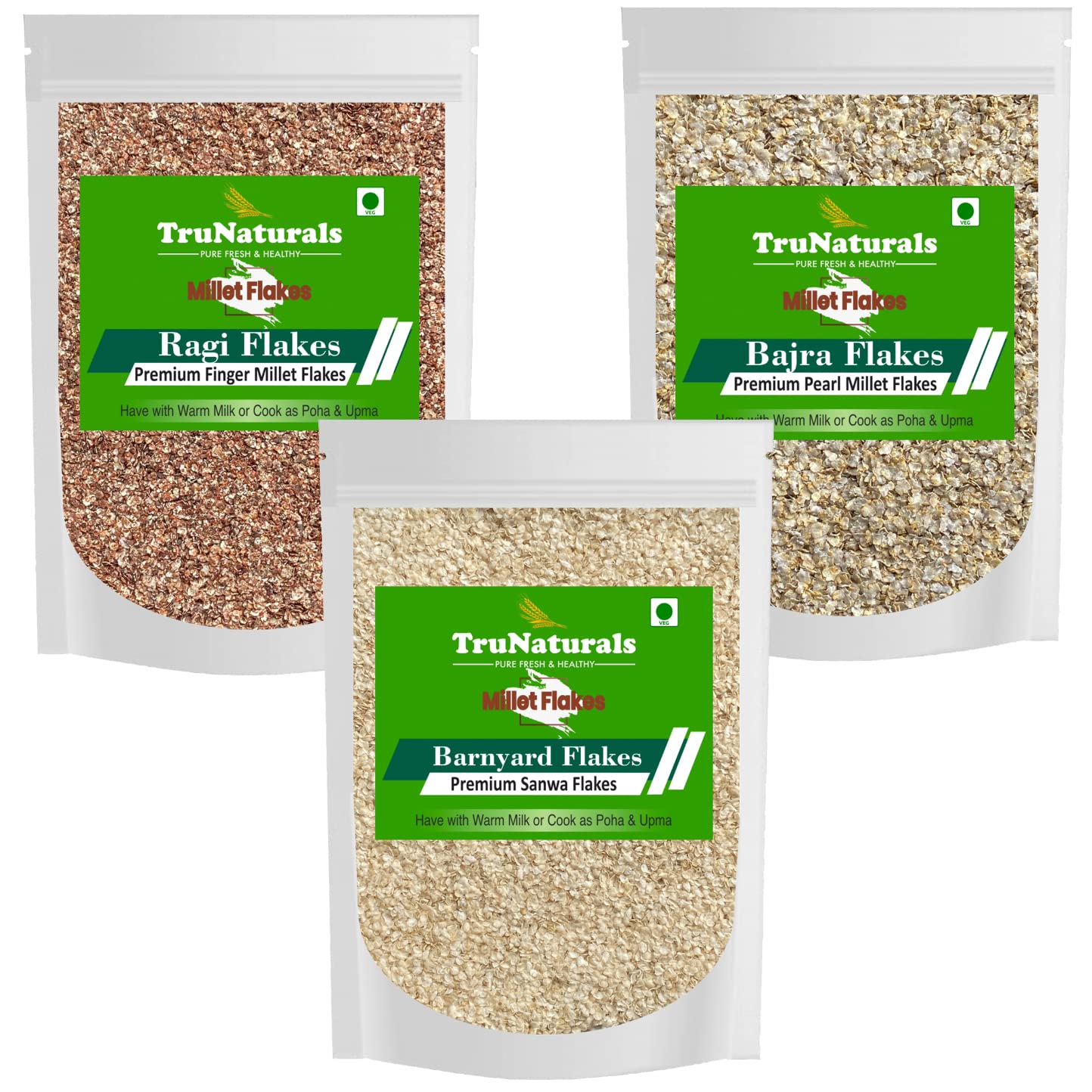 Buy TruNaturals Ragi, Bajra & Barnyard Millet Flakes Combo pack offer