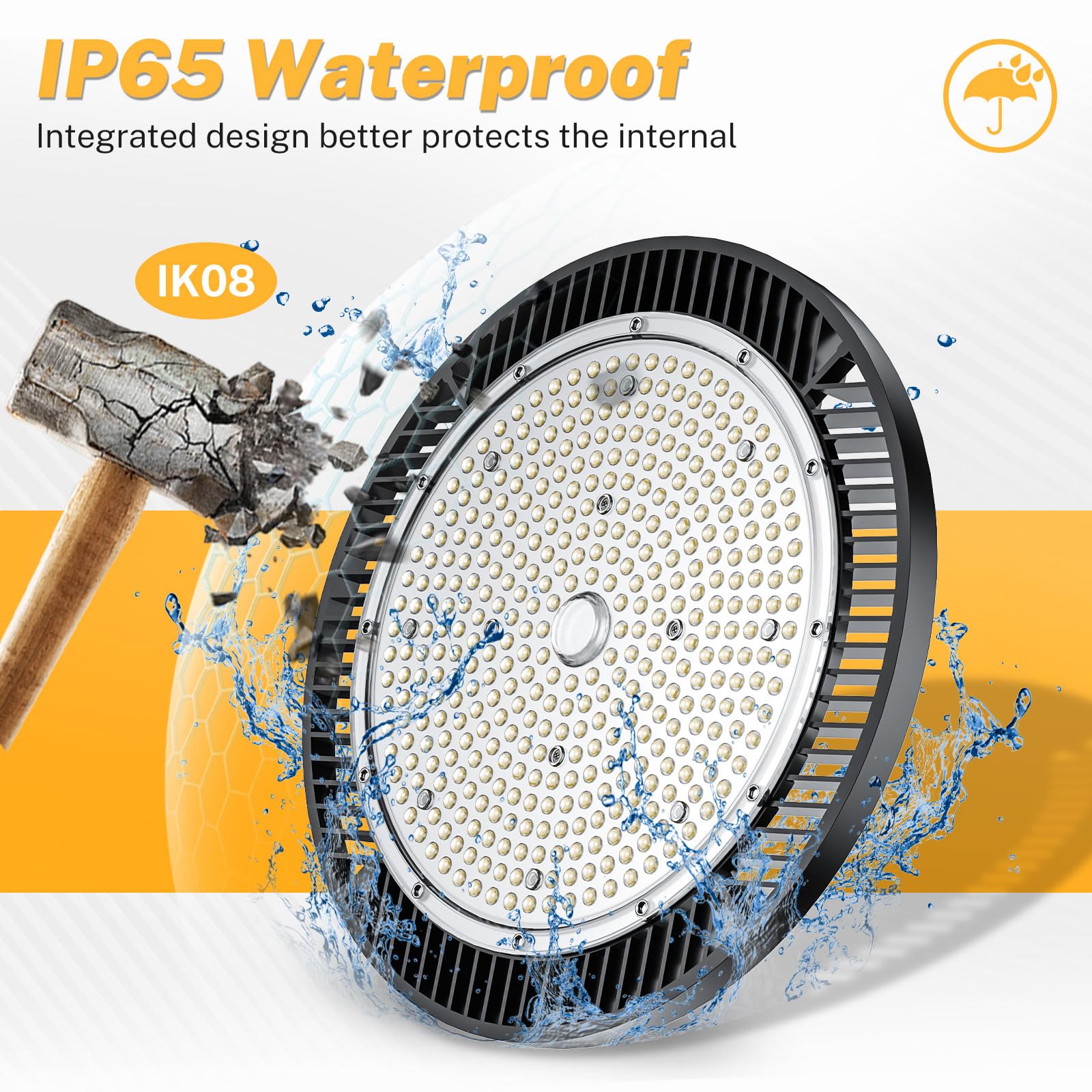 Super Bright 200W UFO LED High Bay Lights 30000Lm 5000K Daylight AC100-277V Play Plug 5ft Cable High Bay — view 6