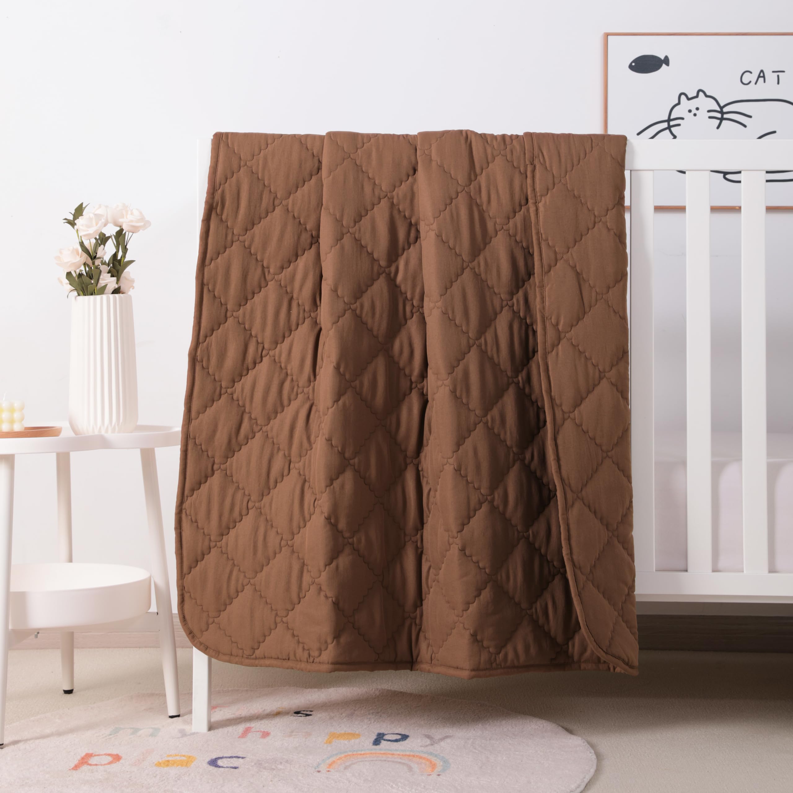 FLXXIE 43x60 Inch Down Alternative Toddler Comforter, Coffee