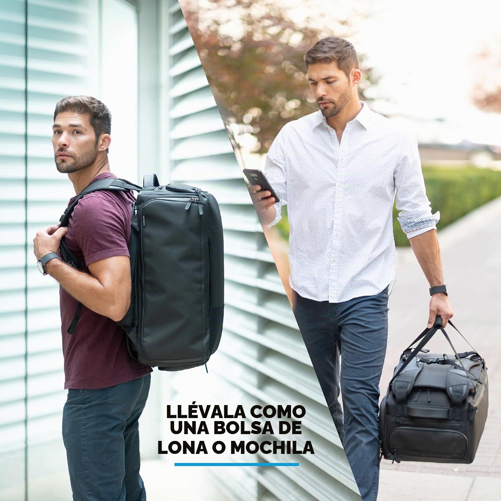 Gomatic 40 L Travel Bag | Mochila de Viaje | Bolsa para Viajar | Equipaje de Mano | Carry-On Bag | Bolsa de Gimnasio | Bolso de Portátil | Daypack | Resistente y Duradero | Impermeable