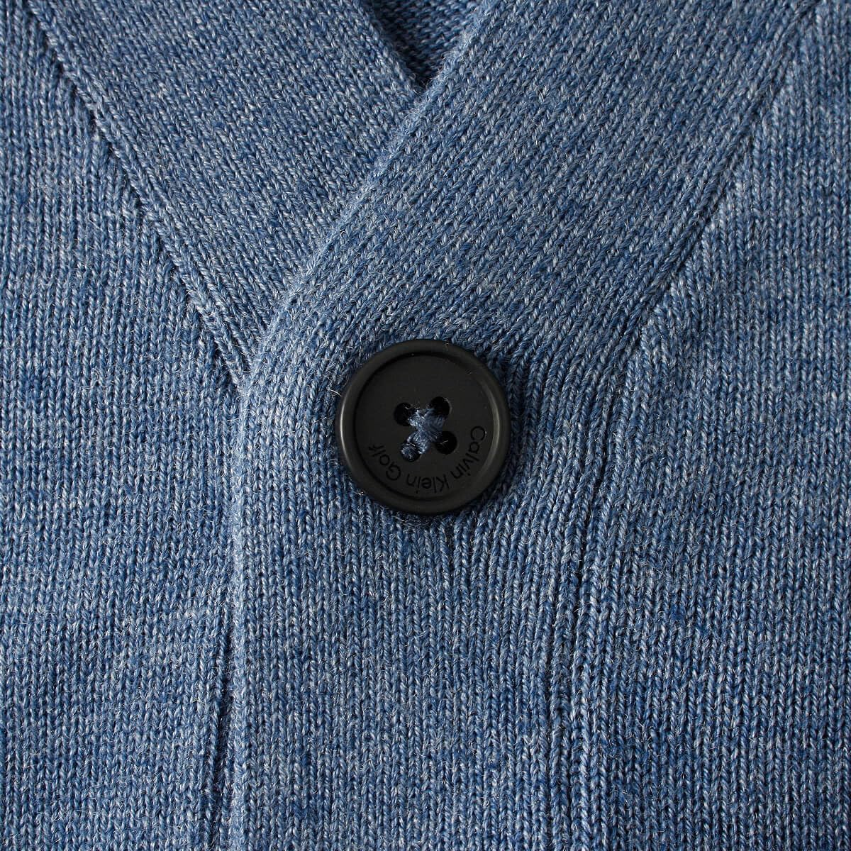 Calvin Klein Cardigan da uomo con scollo a V, morbido, classico, con bottoni