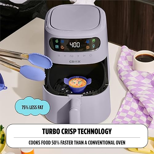 Miniatura 5 de CRUX x Marshmello - Freidora de aire digital de 3.0 cuartos de galón con tecnología TurboCrisp, control de temperatura de pantalla táctil,