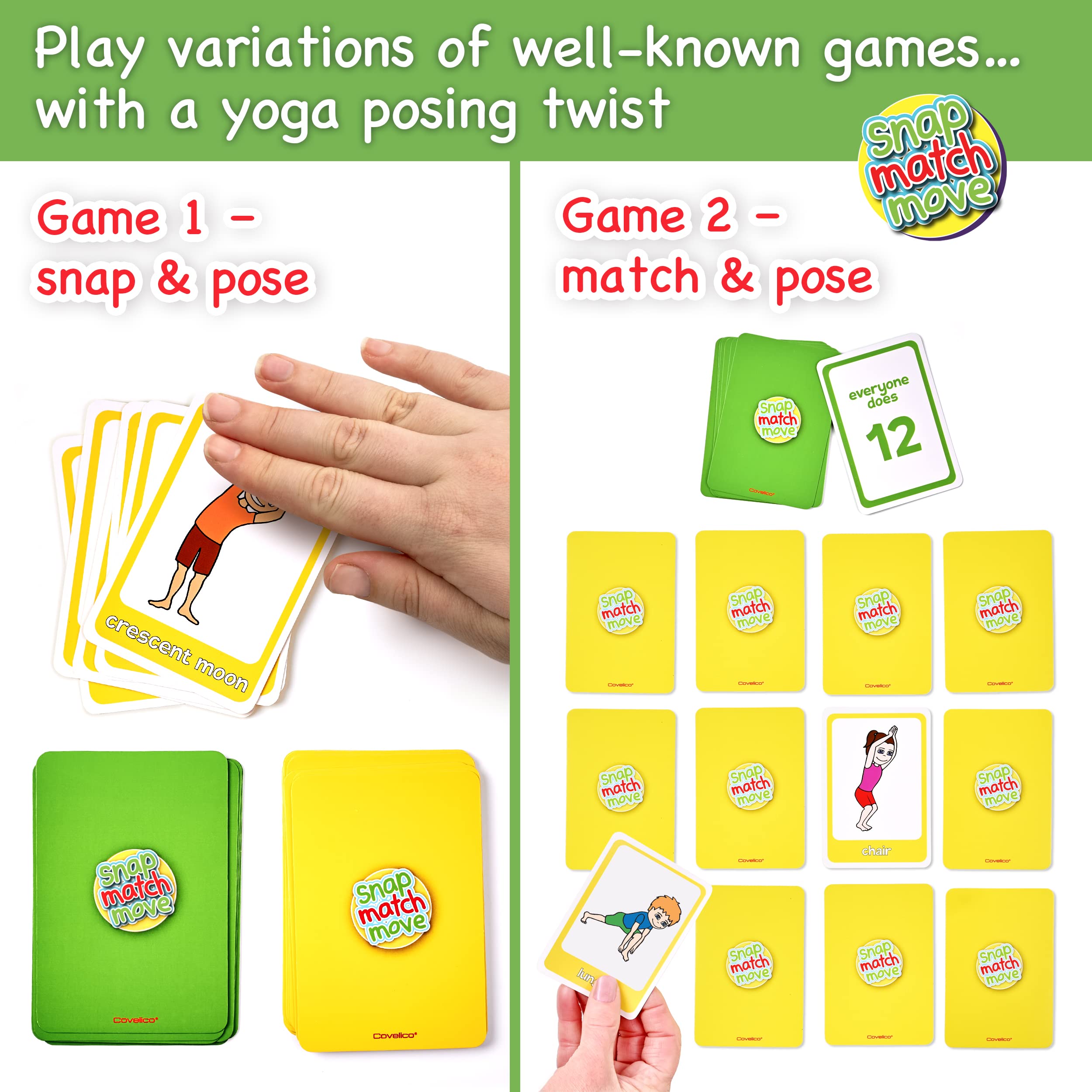 Tarjetas de yoga para niños: equipo de ejercicio tranquilo para niños y tarjetas de ejercicio relajantes, juegos de pretzels de yoga con tarjetas de memoria conscientes, juego y Go Fish 3