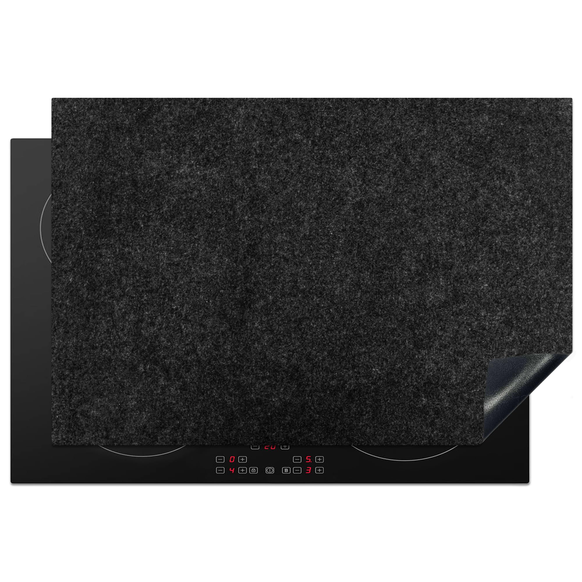 KitchenYeah© Induction Hob Protector Mat 20.5"x30.7" / 78x52 cm Stove Cap Top Cover Kitchen Cooker Covers for Electric Hobs Vinyl Granite - Black - Granite Structure - Dark — image 1