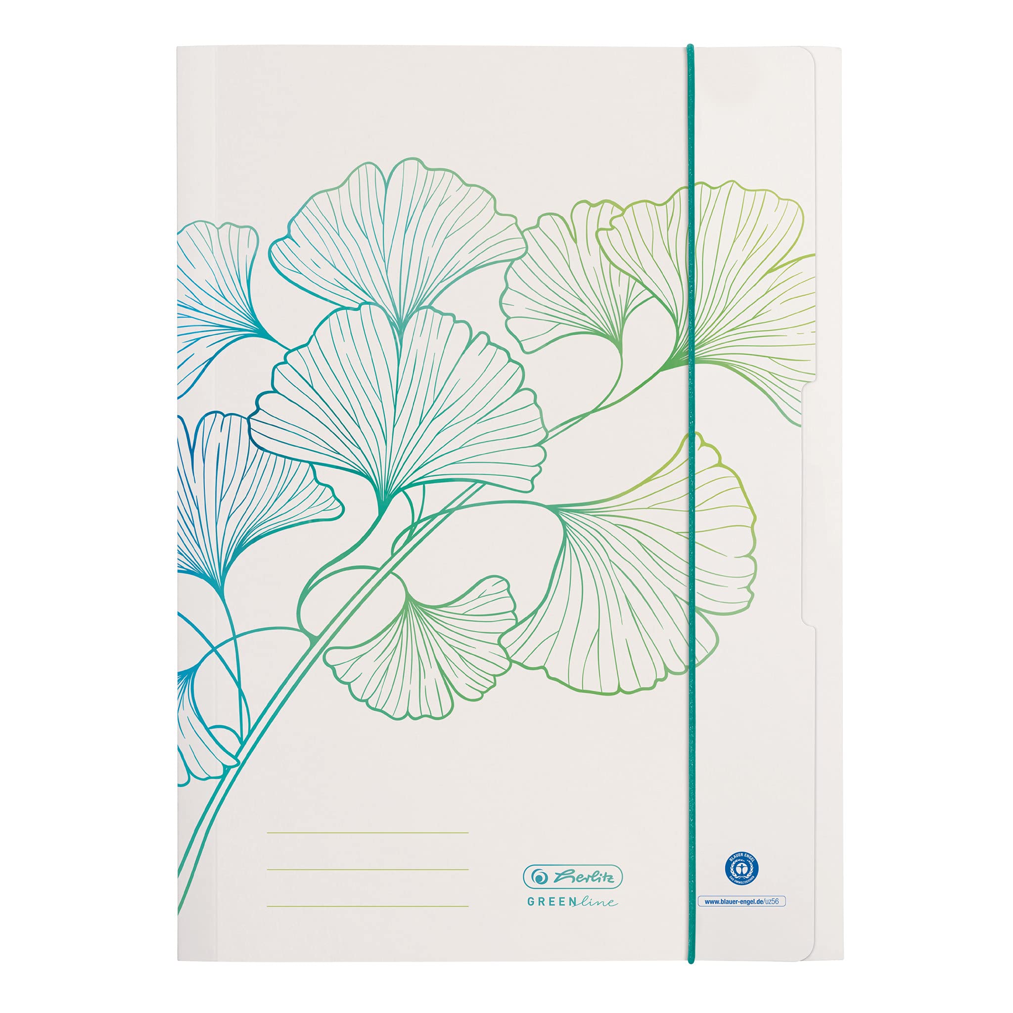 Herlitz 50034420 Portfolio Folder A4, Motif: GREENline Ginkgo, 1 Piece